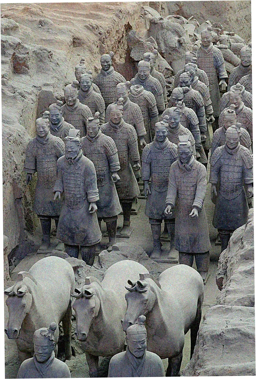 How were terracotta warriors constructed?
